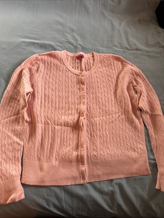 Merona Sweaters - Merona Light Pink Cable Knit Button-Up Cardigan